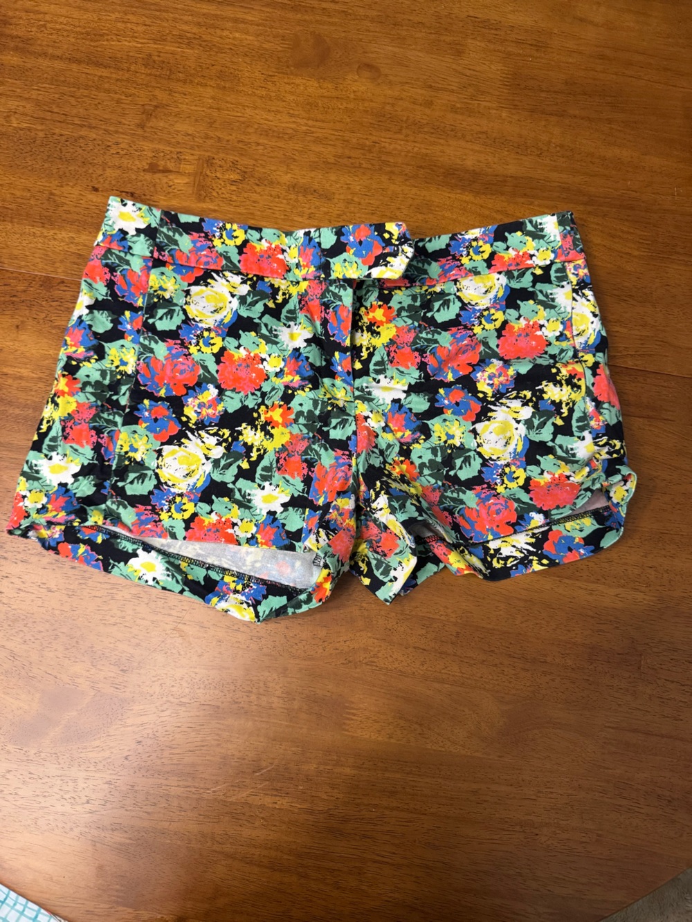J. Crew Black Floral-Trim High-Waist Shorts